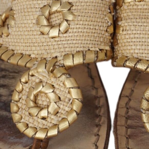 Jack Rogers Navajo Beige / Gold Thong Sandals, Size 8 - Picture 7 of 8